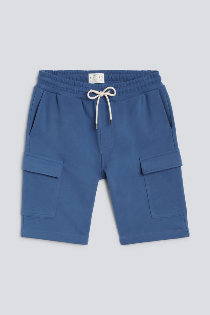 Cargo shorts Serie Felpa Cotone Blue Denim
