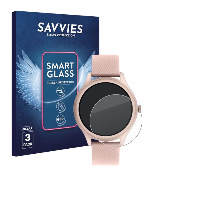 3 Stuks Savvies Screenprotector - geschikt voor Reflex Active Spectra 300 R AMOLED 1.43" - beschermfolie glas transparant