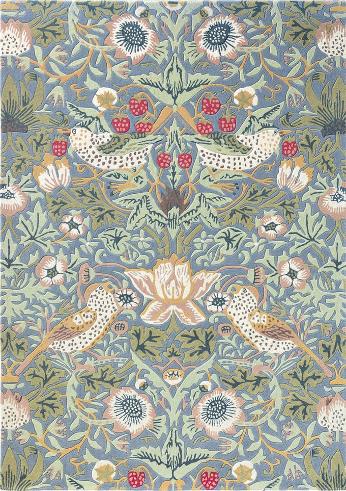 Morris & Co Strawberry Thief Slate 27718 - 170 x 240 cm