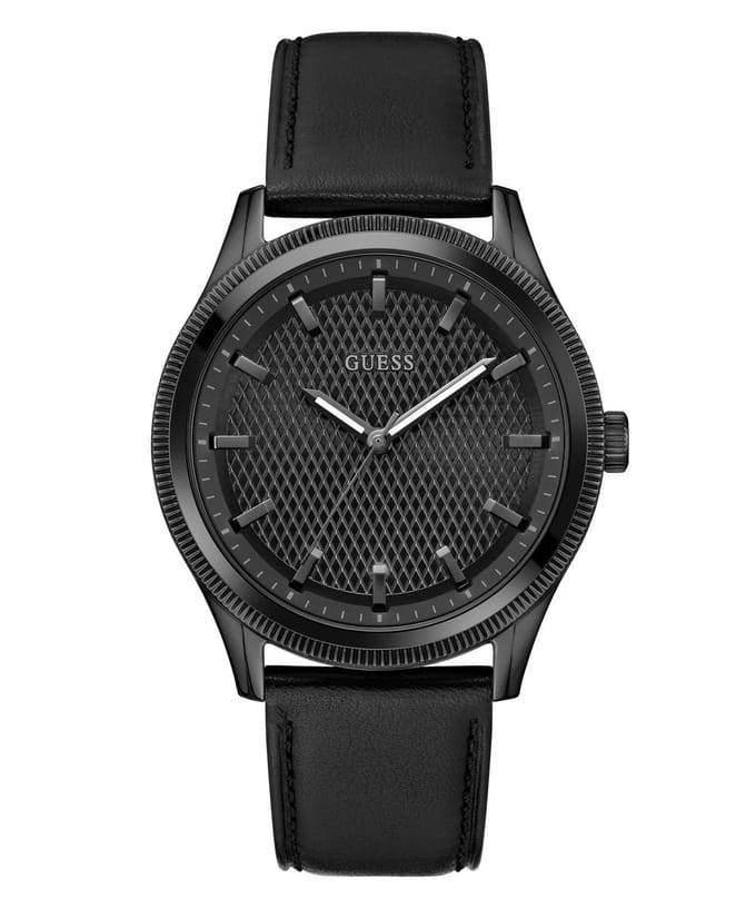 Guess Dex GW0846G3 Horloge - Leer - Zwart - Ø 44 mm