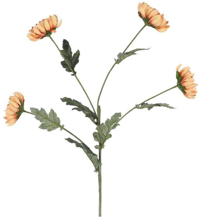 Countryfield kunsttak chrysanthemum decoratie beige 83 cm herfst.
