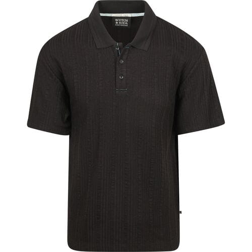 T-shirt Scotch &amp; Soda Knitted Polo Structured Zwart