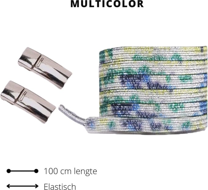 Beste Veters - Veters elastische - Veters Magnetische sluiting - Schoenaccessoires - Veters 100 cm - Veters splash ink