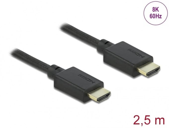 Delock High Speed HDMI Cable 48 Gbps 8K 60 Hz 2.5 m