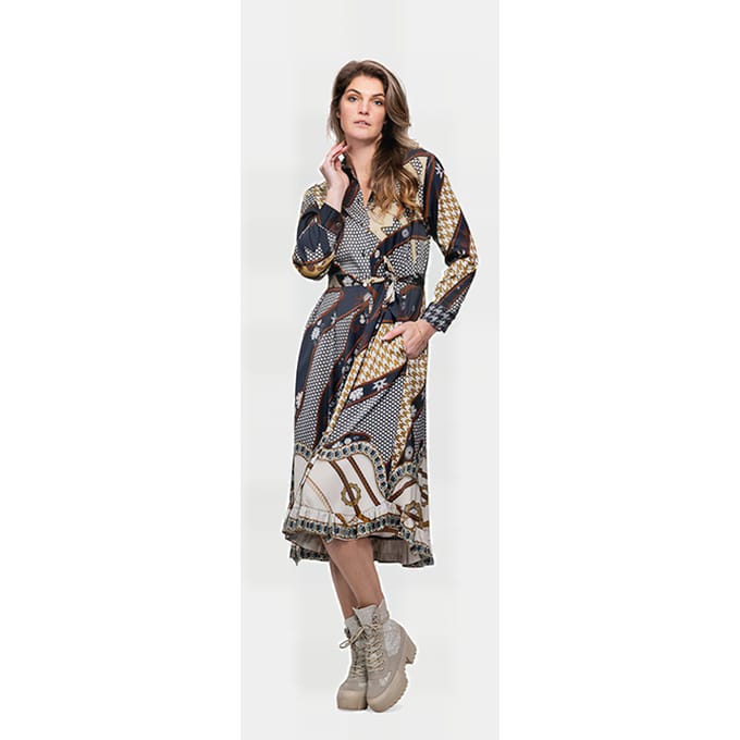 Mucho Gusto Dress Düsseldorf Long Blue Größe: S | Blusenkleider Outlet | Damen | Blau