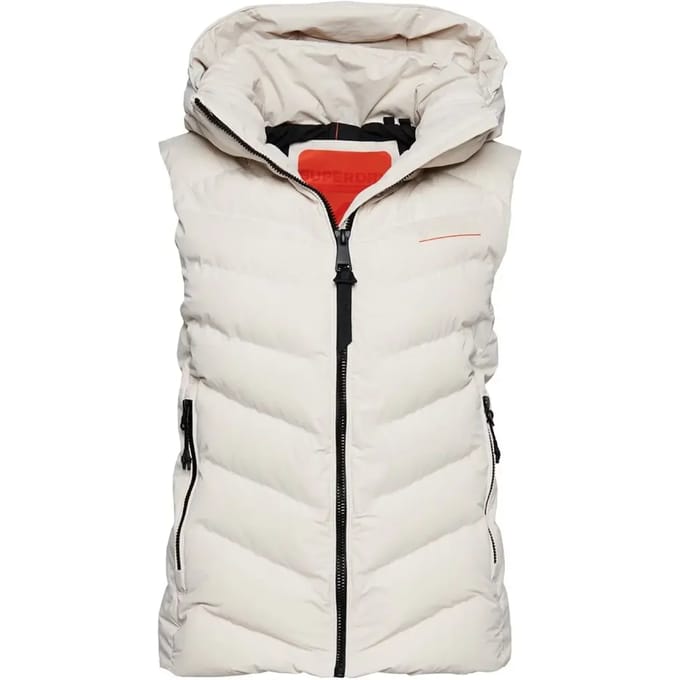 Superdry - Gewatteerde bodywarmer van microvezel met capuchon - Dames - Gilets