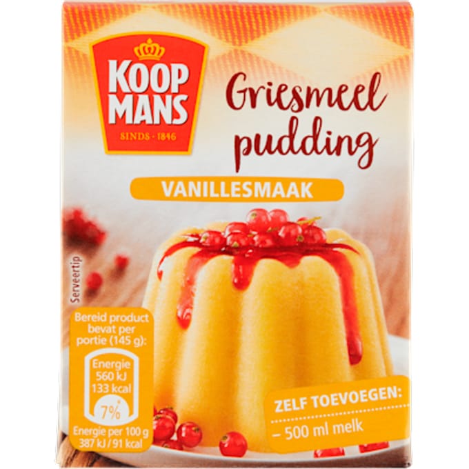 Griesmeelpudding vanillesmaak