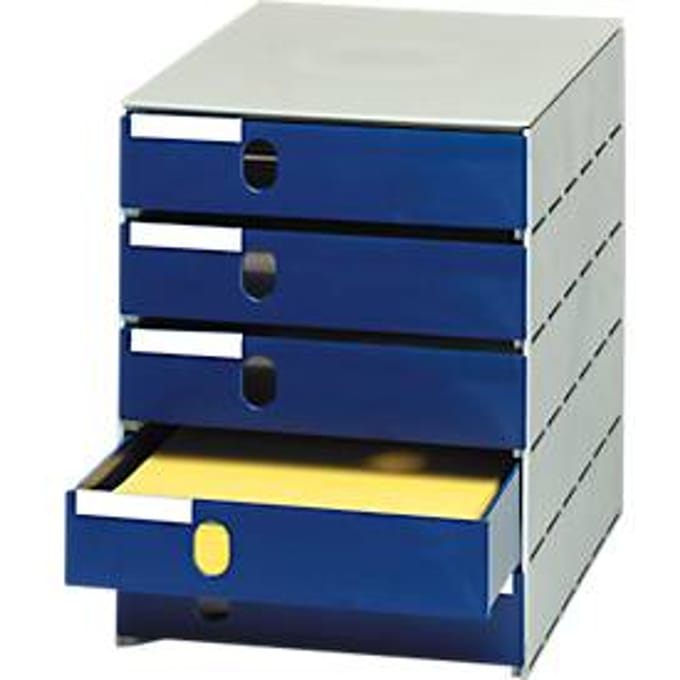 styro® ladebox Stryroval, 5 gesloten laden, C4, polystyreen, blauw