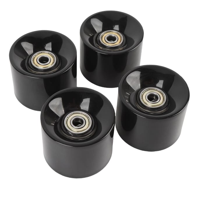 4 STUKS Skateboard Wielen Hoge Elasticiteit PU 60x45mm Longboard Rollerwiel met Lagers black