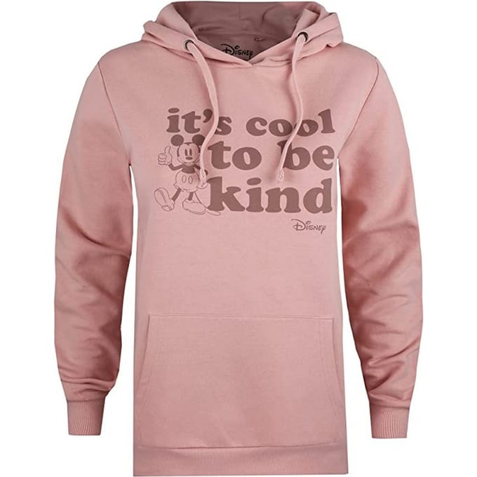 Disney Dames/dames Its Cool To Be Kind Mickey Mouse Hoodie (Schemerig Roze)