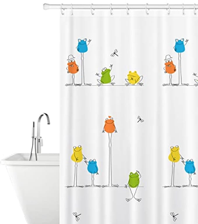 Grappig Douchegordijn met Kikkers - Waterdicht en Wasmachinebestendig 180x180 cm
