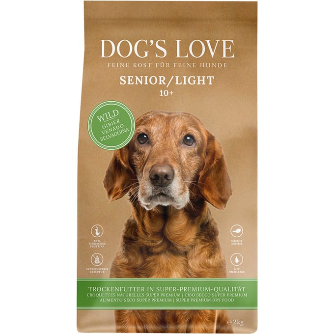 2kg Dog's Love Senior/Light Wild hondenvoer droog