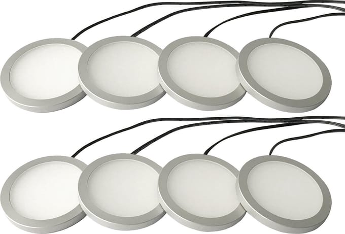 LETT® Opbouw LED Spotjes met Dimknop - Set van 8 Lampjes - Kastverlichting