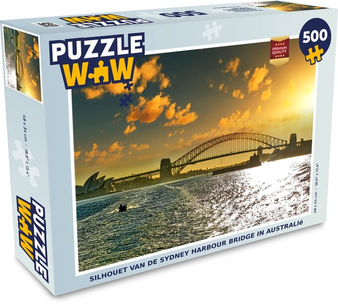 Puzzel Silhouet van de Sydney Harbour Bridge in Australië - Legpuzzel - Puzzel 500 stukjes