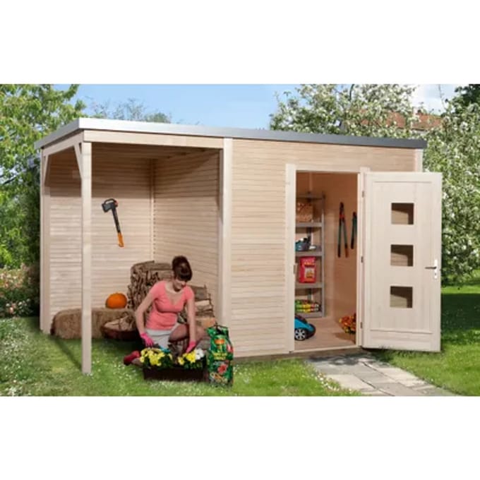 Weka Tuinhuis Met Overkapping 413 Type A Gr1 250x400cm