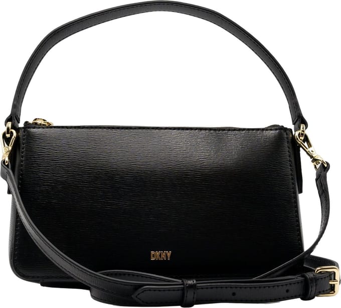 DKNY Leren Handtas Schoudertas Irina Sutt Handbag Black Zwart