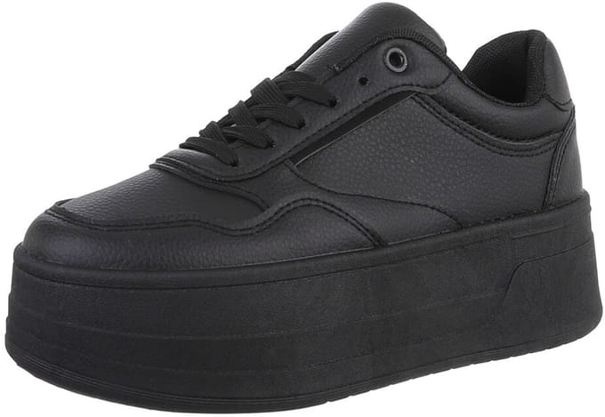 Dames wedge sneaker zwart maat 41