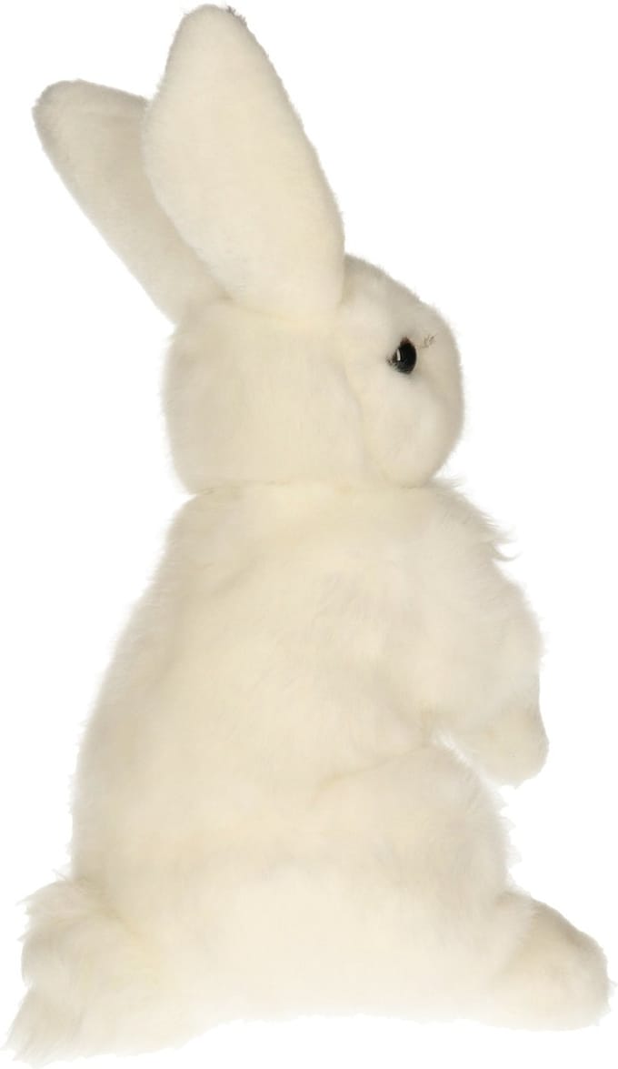 Nature Planet Pluche sneeuwhaas knuffel - wit - 30 cm - hazen/konijnen knuffel dieren