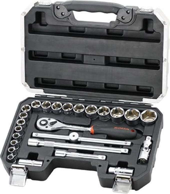 Fixman professionele 25 delige doppenset 1/2 " in trendy koffer B4025