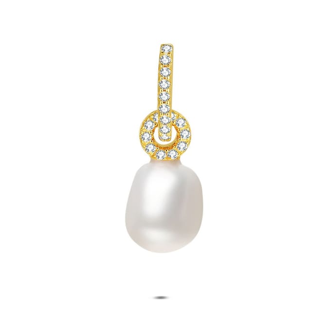 Twice As Nice Hanger in 18kt verguld zilver, parel Goudkleurig 00