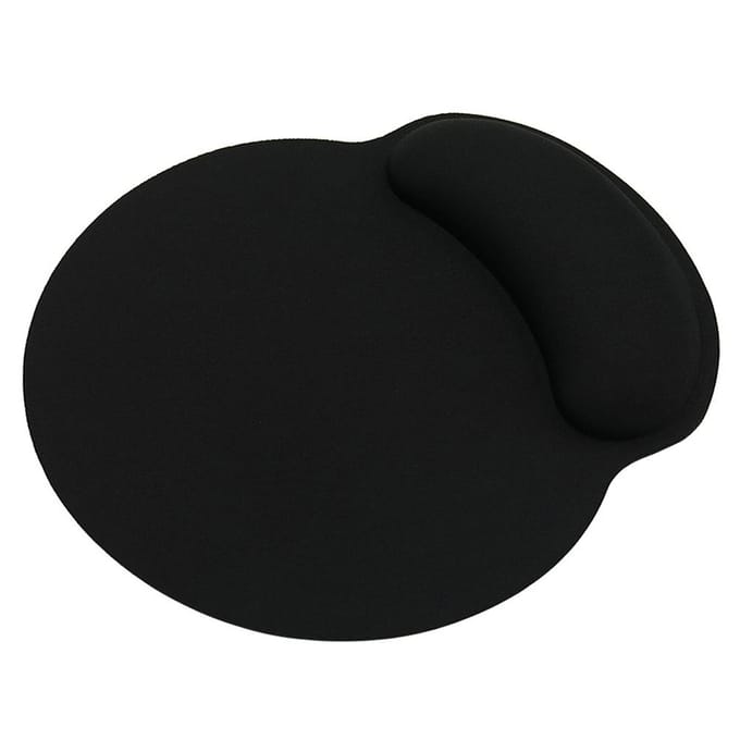 Tapis de souris repose-poignet en mousse à mémoire de forme, Design ergonomique, pour bureau, avec Support de poignet antidérapant noir