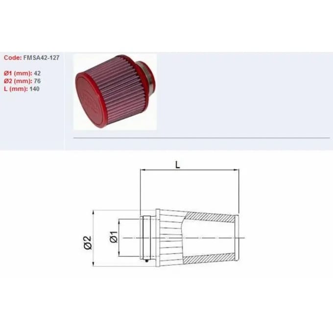 Motorfiets luchtfilter BMC FMSA42 127