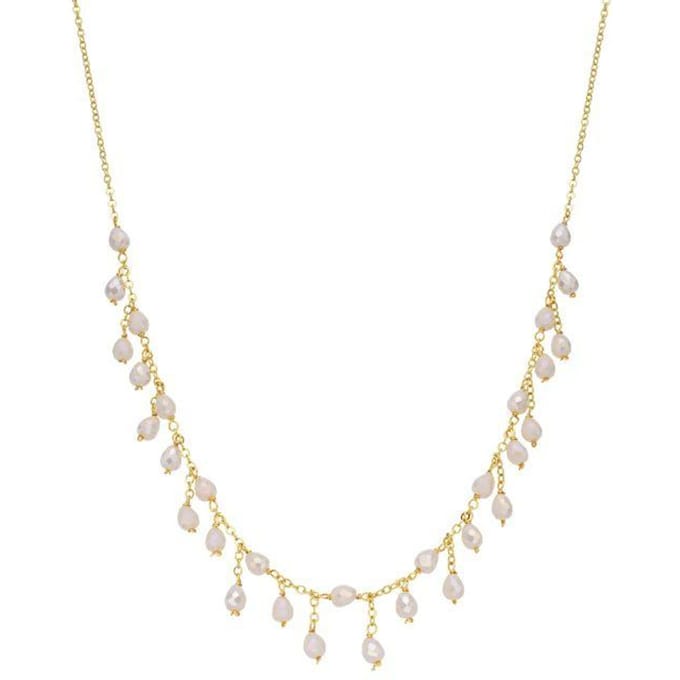 Collier - LUXENTER - Fyre - Cristal blanc - Finition or jaune 18 carats - 42 cm + 3 cm blanc
