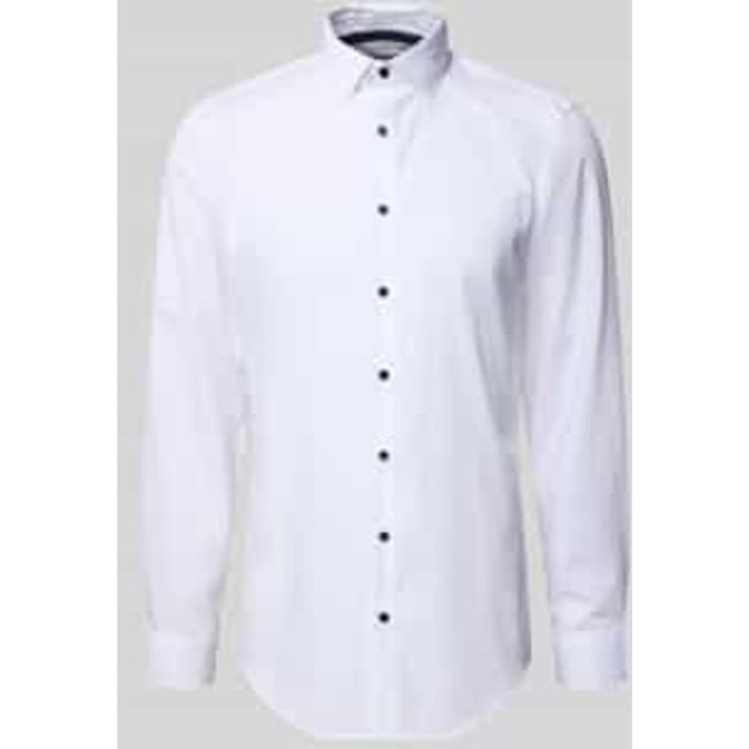 slim fit zakelijk hemd met kentkraag