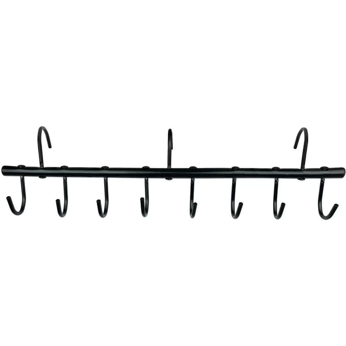 York Stalen Hanger met 8 Draaihaken - Zwart