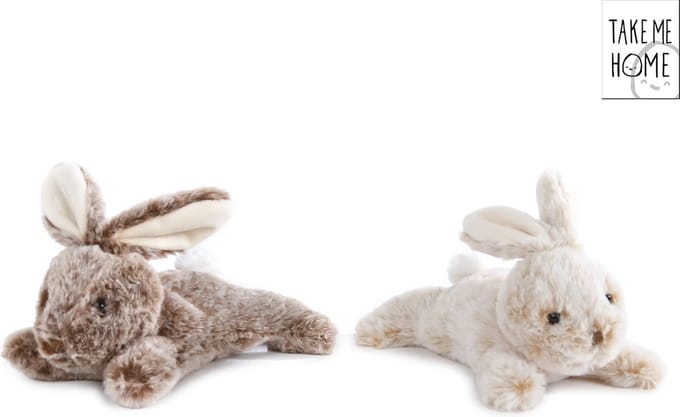 Take Me Home Pluche Konijn Liggend 22 Centimeter Bruin/beige 660545