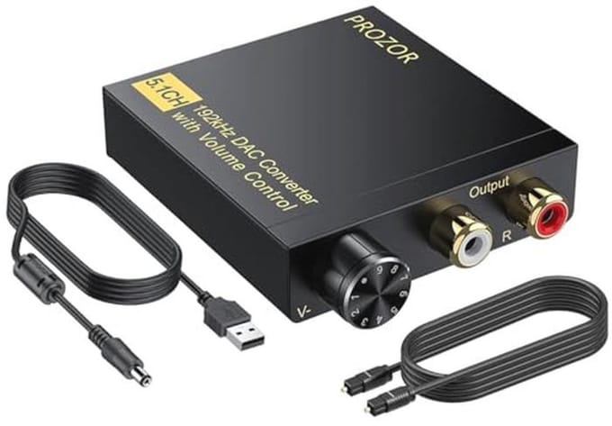 Optische naar RCA Converter - 5.1CH Dolby-AC3 Met Volumeregeling - DAC Decoder voor HDTV Blu-ray en PS4