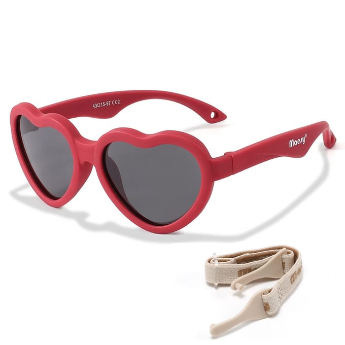 Maesy Baby Zonnebril Maes - 0 t/m 2 Jaar - Elastiek - Flexibel - UV400 Bescherming Hart - Rood