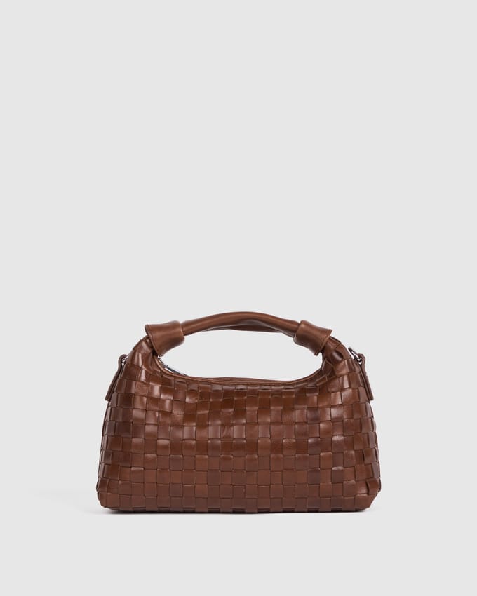 Mini Dandy Vlochten Regenbruin Tas