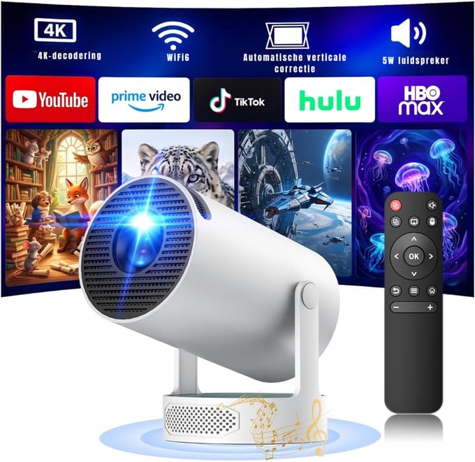 AHD® Mini beamers - Projector - Mini beamer - Wit - 15cm x 15cm x 23cm