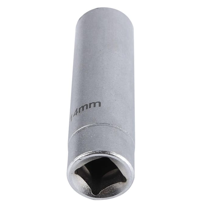 Auto Chroom Legering Staal Uitgebreide Versie 65mm Bougie Dopsleutel 3/8 14mm white