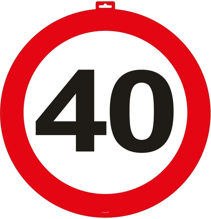40 Jaar Verkeersbord Deurbord – 47 cm