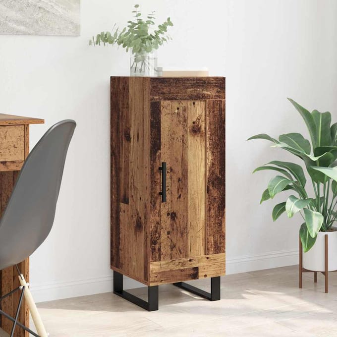 vidaXL Dressoir Oud Hout 34,5 x 34 x 90 cm Gemonteerd hout en ijzer