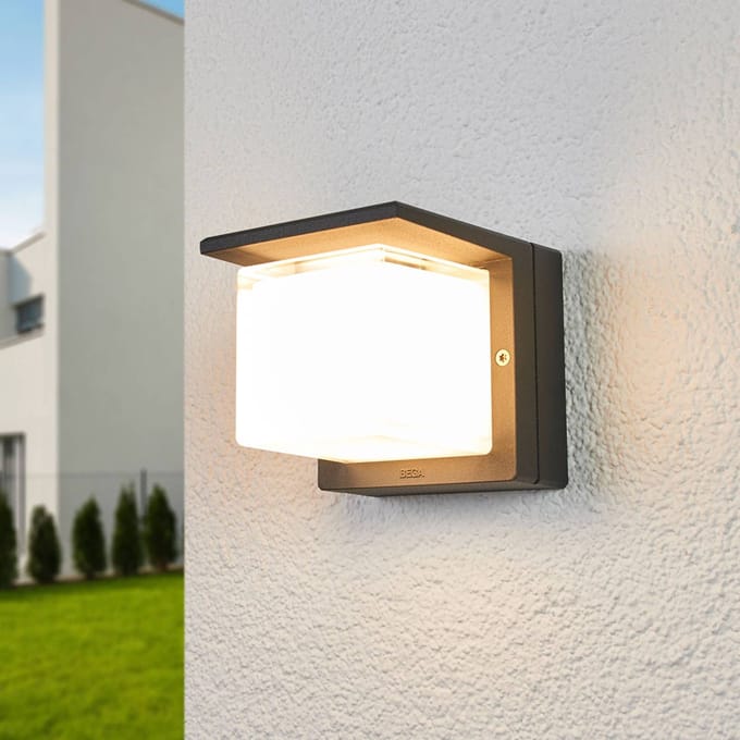 Bega LED buiten wandlamp 33327, grafiet, metaal IP65 CCT