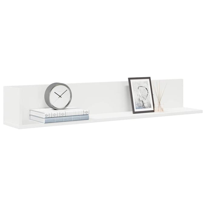 vidaXL - Wandschappen - 2 - st - 100x16,5x16,5 - cm - bewerkt - hout - wit