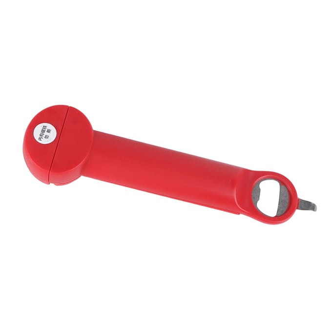 Roestvrij Staal Verstelbare Dop Schroever 3 in 1 Multifunctionele Intrekbare Pot Flesopener Lipje red