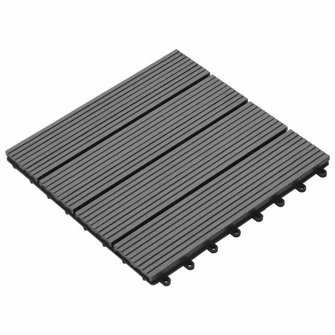 vidaXL - Terras - Tegel - 11 - st - Grijs - 30 - x - 30 - cm - WPC