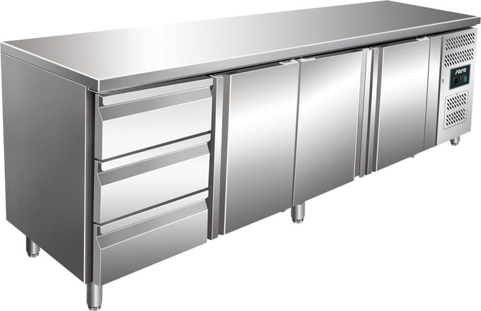 Koeltafel | 3 deuren en 3 laden | Compressor uitneembaar | Saro | 323-10722