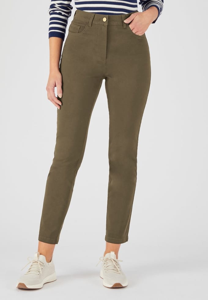 Damart - Perfect Fit Light* 7/8 slim broek van Damart - Dames - Groen - 36