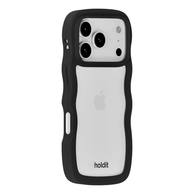 Holdit Wavy Case geschikt voor Apple iPhone 17 Pro Max - Black / Transparent