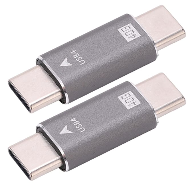 2 Stuks USB C Mannelijk naar Mannelijk Adapter 8K 40Gbps 100W Snel Opladen Legering Compact Mini USB C Adapter Connector voor PC's