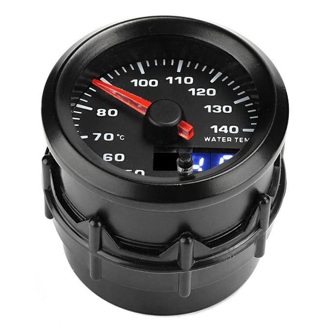 52mm   2 pouces 7 Couleurs Affichage LED 40 140 Celsius Jauge de Température d'Eau de Voiture avec Capteur black