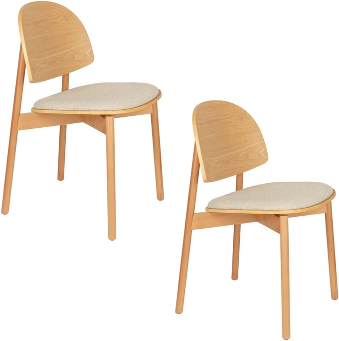 Zuiver Sunrise Eetkamerstoelen Hout Naturel - Set van 2