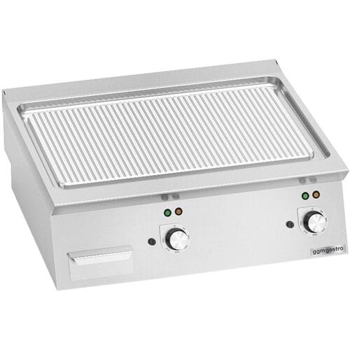 GGM Gastro Elektro Bratplatte - 9,6 kW - Gerillt Zilver