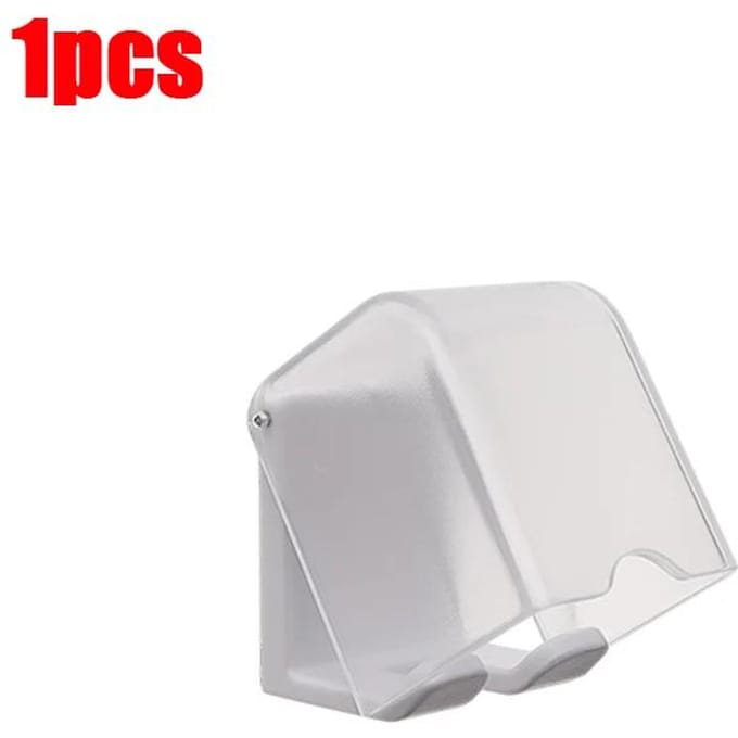 1 porte-brosse à dents avec couvercle, support mural sans perforation, support de rangement auto-adhésif pour brosse à dents de salle de bain white