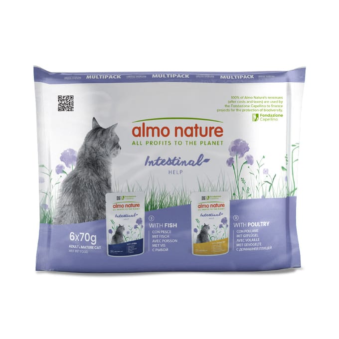 6x70g Digestive Help Gevogelte & Vis Almo Nature Holistic Kattenvoer